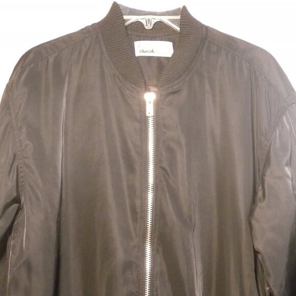 Cherish Mid length Black Zip Up Jacket - Picture 11 of 15